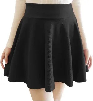 Mini Skirts for Women Summer Fashion Women's Flared A Line Mini Skirt High Waist Pleated Skirt