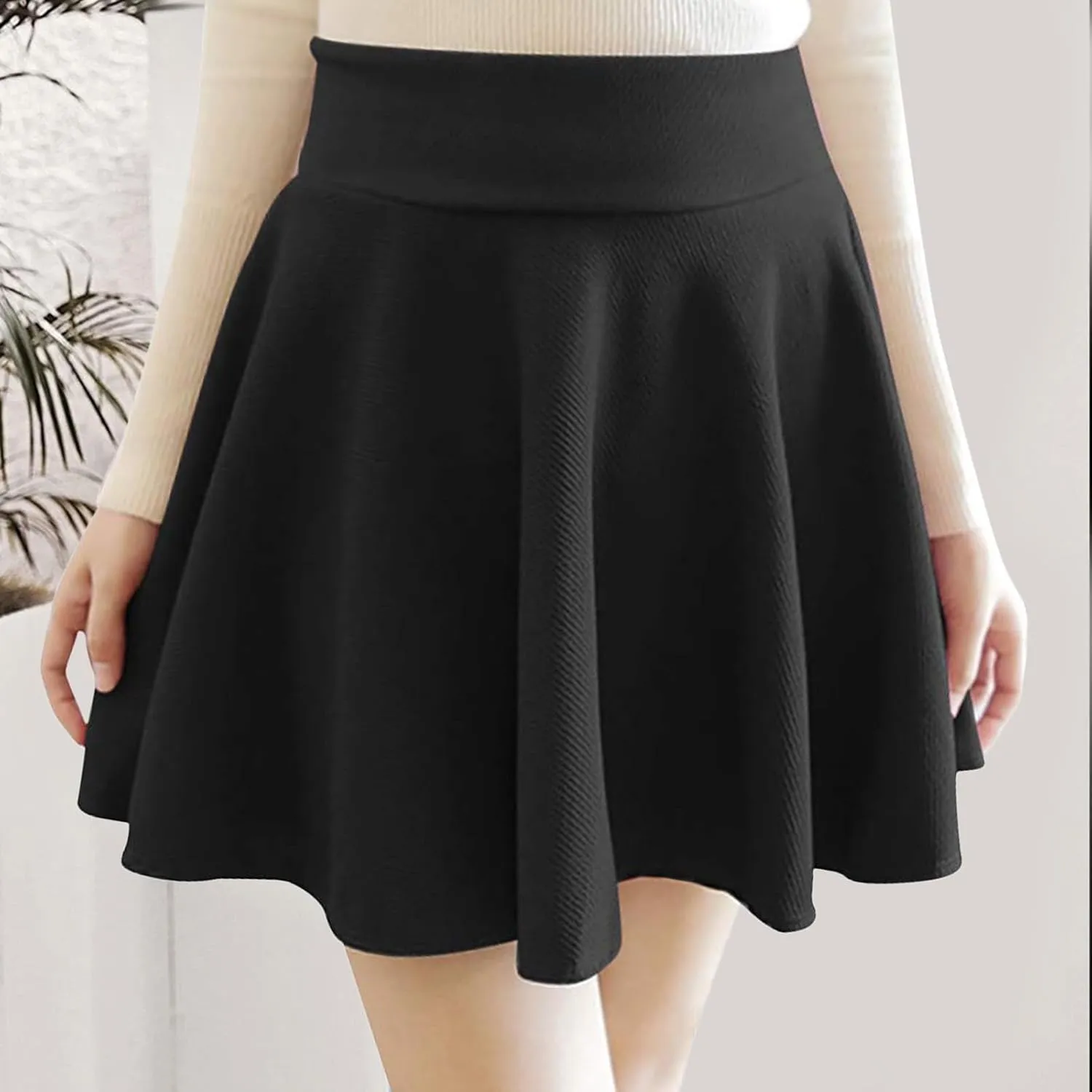 Mini Skirts for Women Summer Fashion Women's Flared A Line Mini Skirt High Waist Pleated Skirt