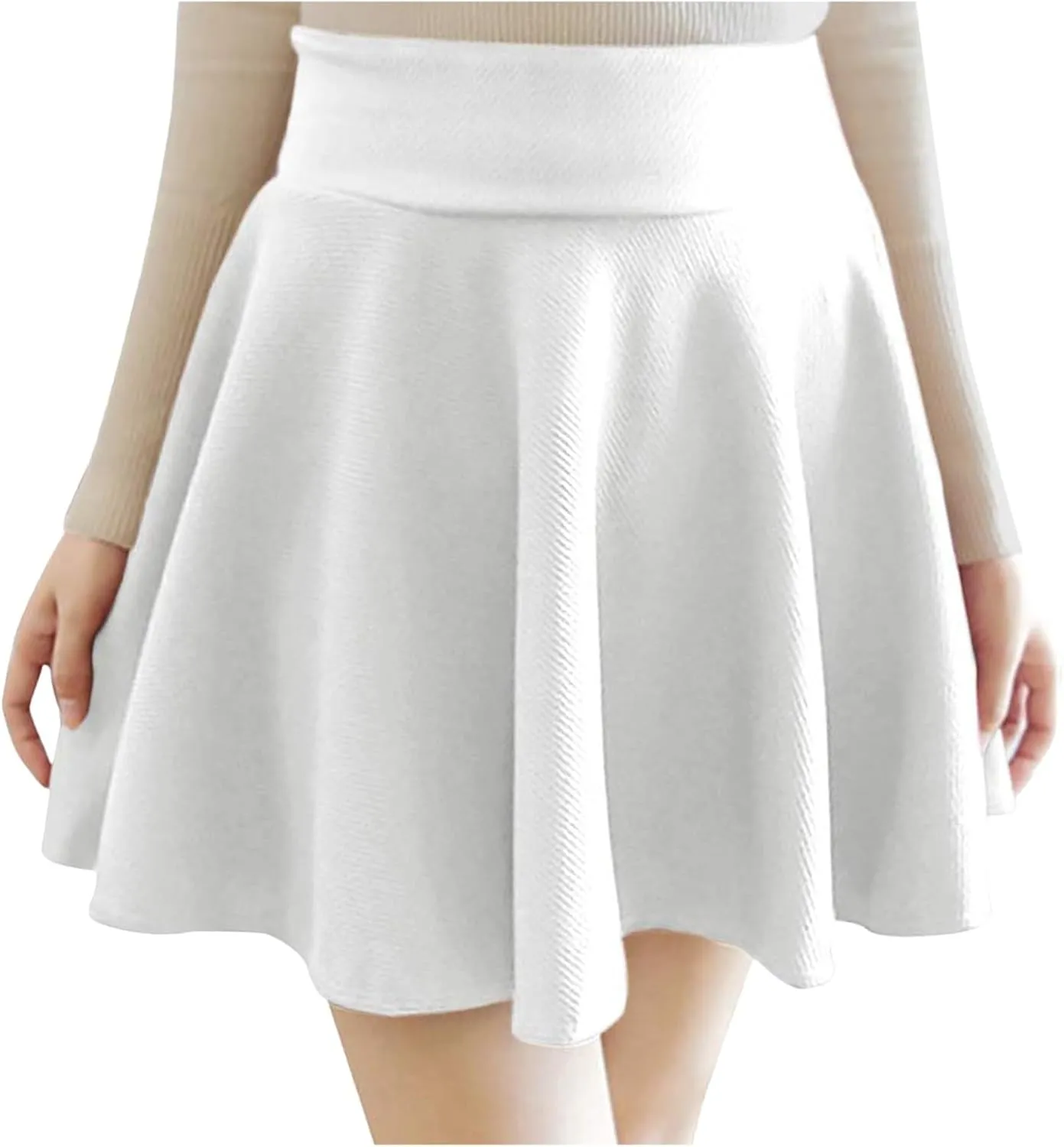 Mini Skirts for Women Summer Fashion Women's Flared A Line Mini Skirt High Waist Pleated Skirt