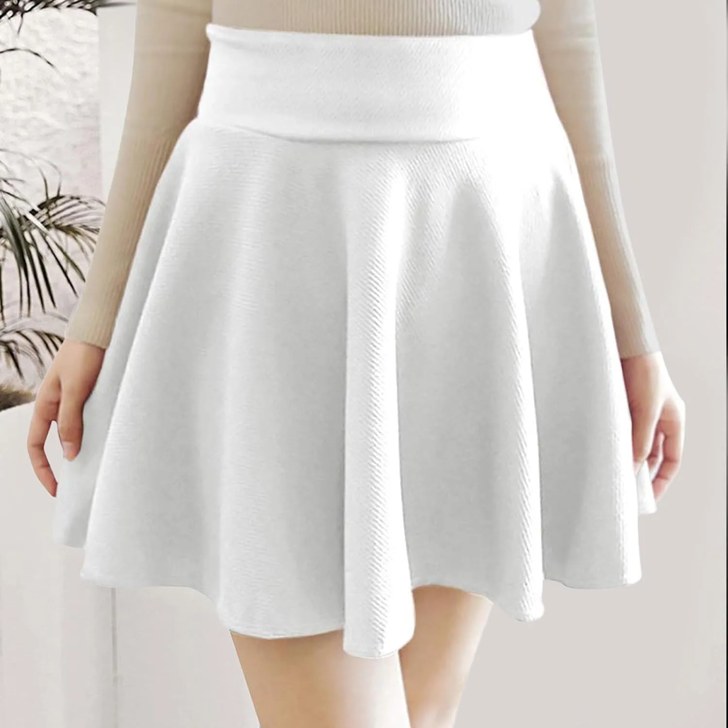 Mini Skirts for Women Summer Fashion Women's Flared A Line Mini Skirt High Waist Pleated Skirt