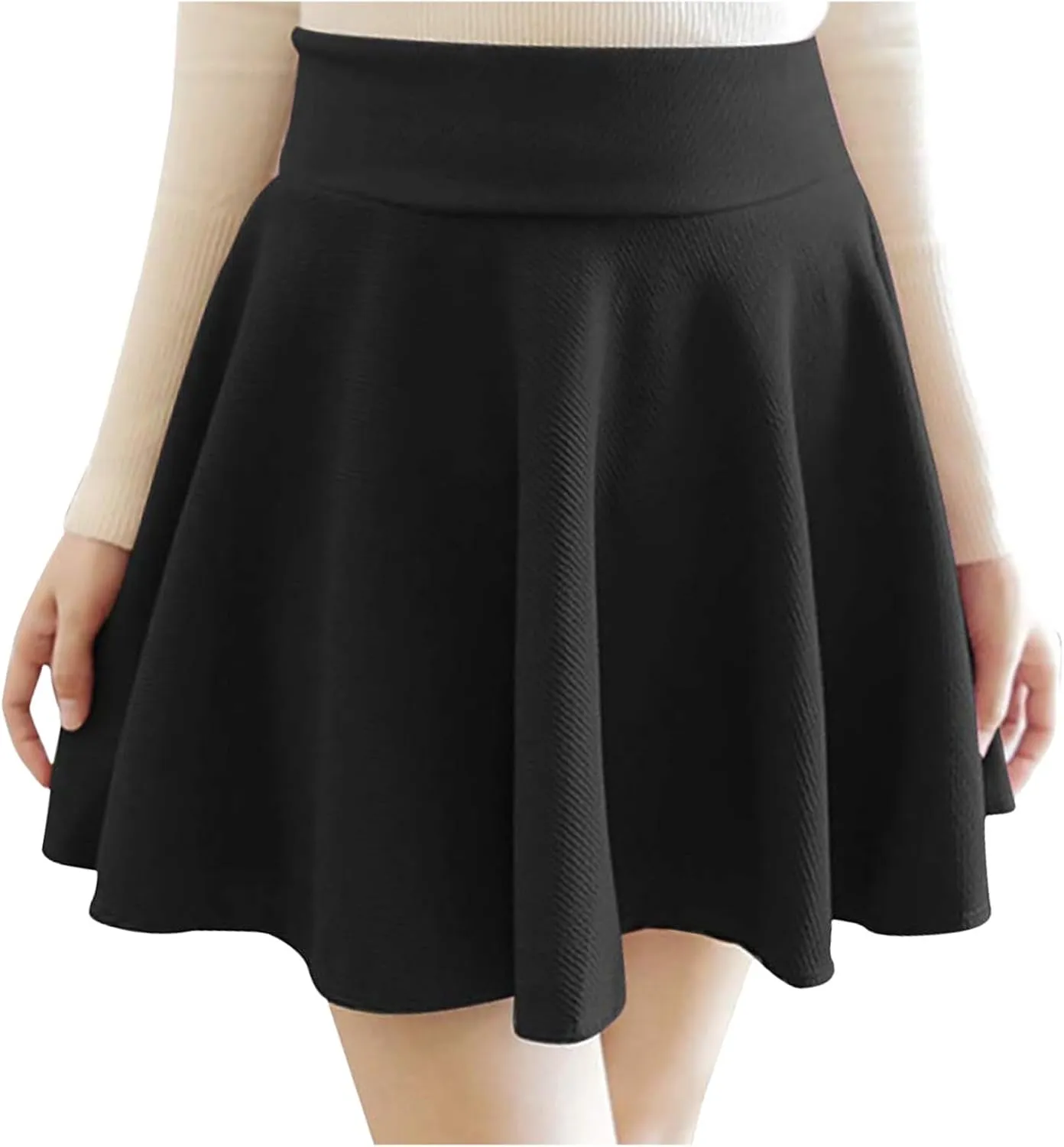 Mini Skirts for Women Summer Fashion Women's Flared A Line Mini Skirt High Waist Pleated Skirt