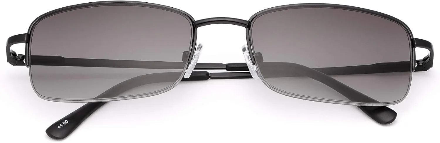 MIRYEA Full Lens Reading Glasses Spring Hinge UV400 Protection Sunglasses Blue Light Blocking Sun Readers for Men and Women