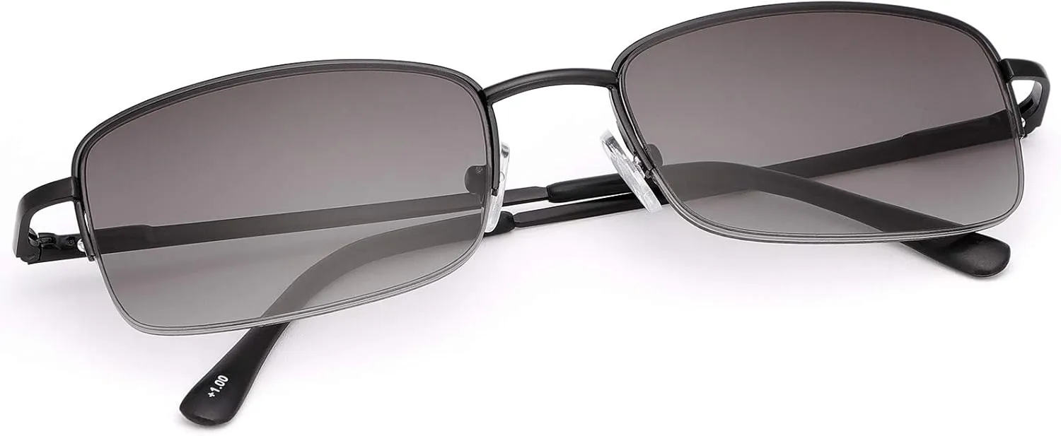 MIRYEA Full Lens Reading Glasses Spring Hinge UV400 Protection Sunglasses Blue Light Blocking Sun Readers for Men and Women