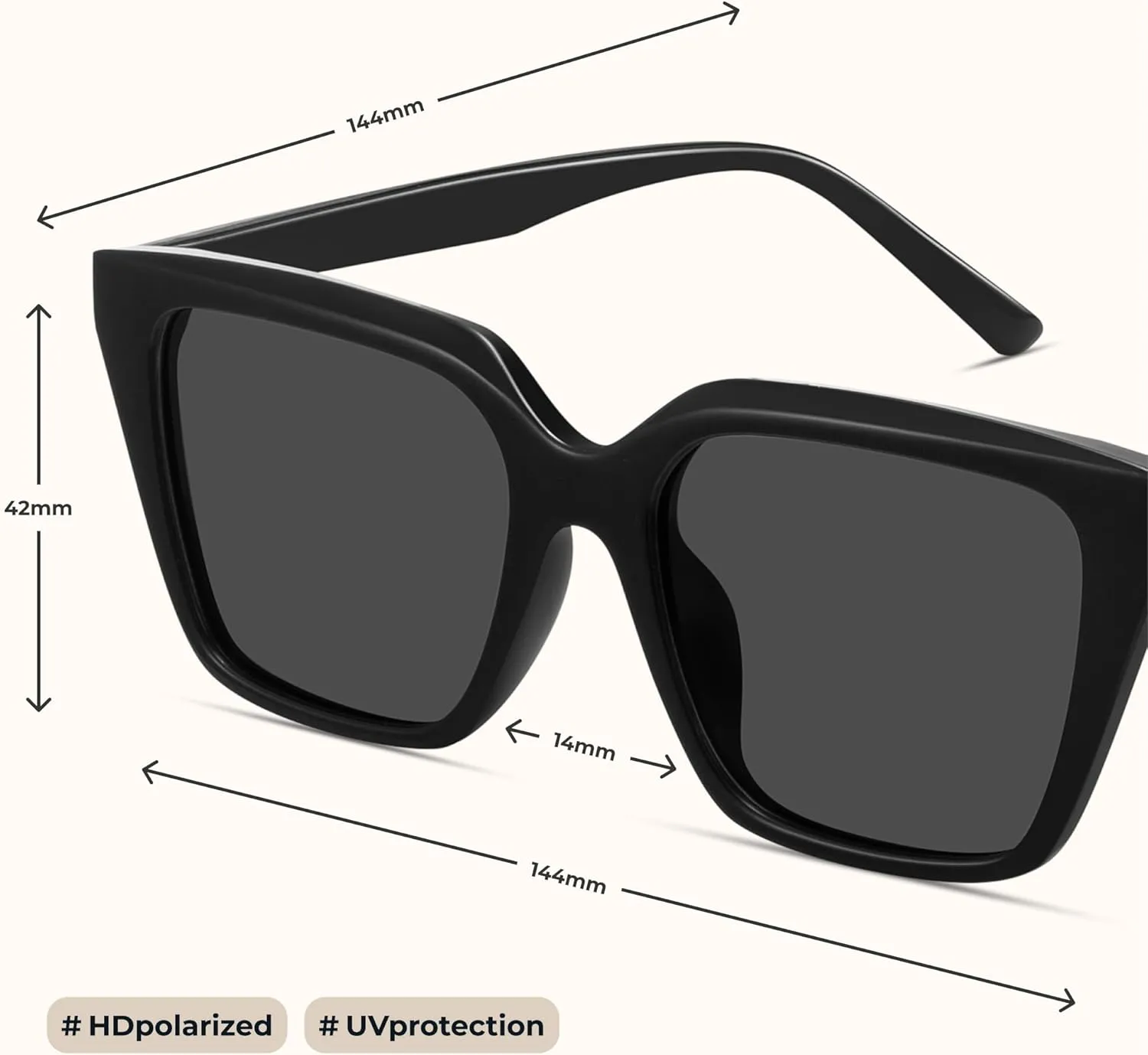 miyya Cat Eye Sunglasses for Women, Trendy Polarized Sunglasses Women, Retro Sun Glasses 2025, UV Protection Shades