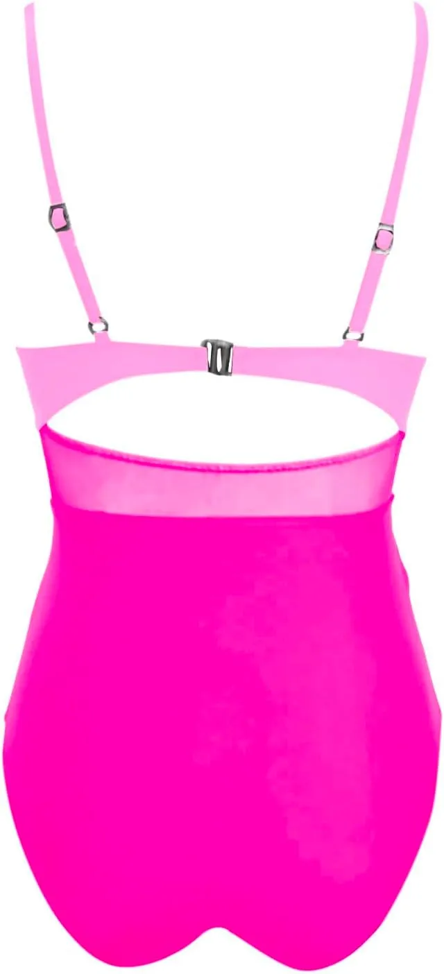 Monokini Swimsuits for Women Strapless Swimsuits Push up Bathing Suit Retro Ruched Vintage Padded Swimwear