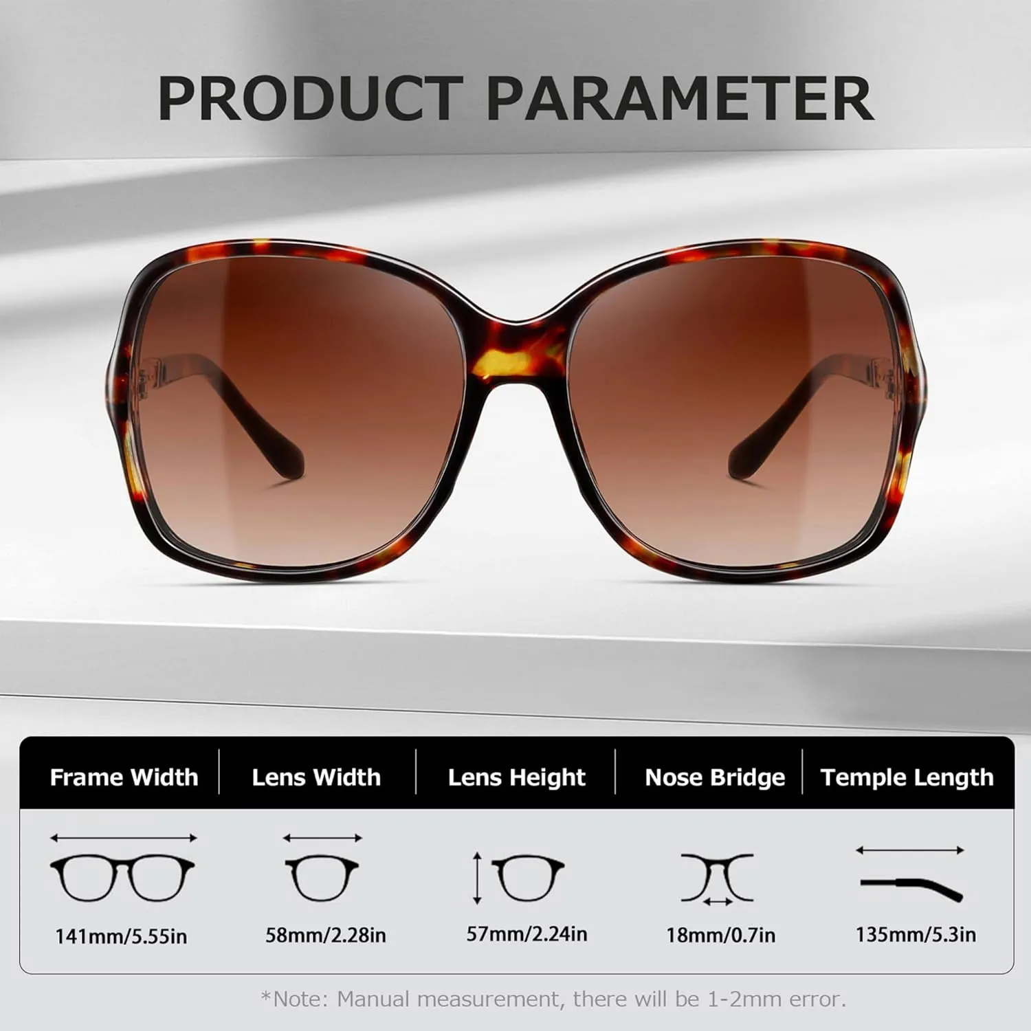 Oversized Sunglasses Womens Trendy Big Square Large Frame Sun Glasses Ladies Shades UV Protection CL144