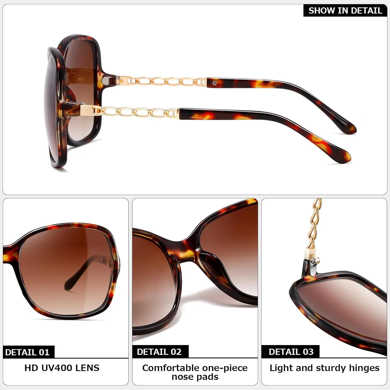 Oversized Sunglasses Womens Trendy Big Square Large Frame Sun Glasses Ladies Shades UV Protection CL144