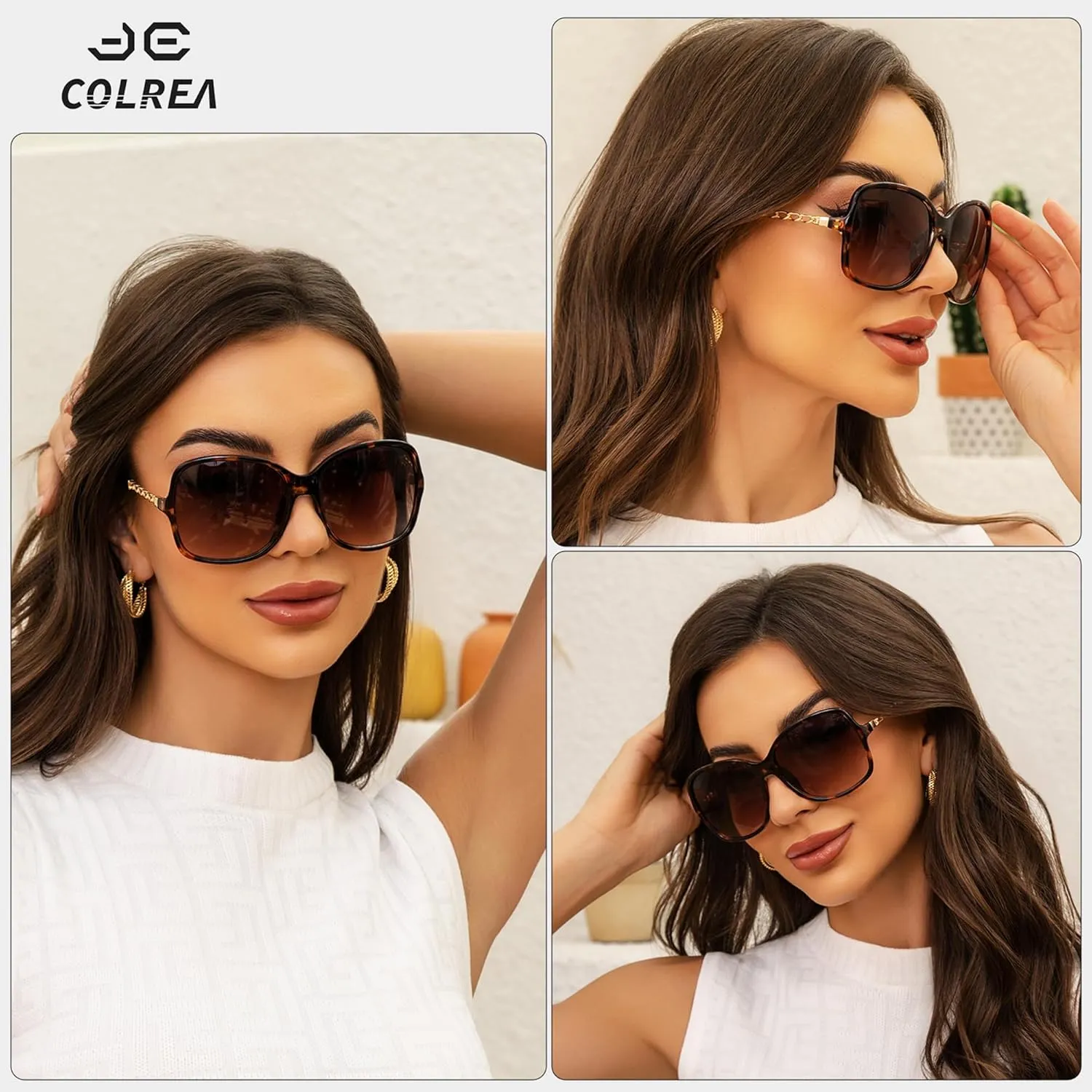 Oversized Sunglasses Womens Trendy Big Square Large Frame Sun Glasses Ladies Shades UV Protection CL144