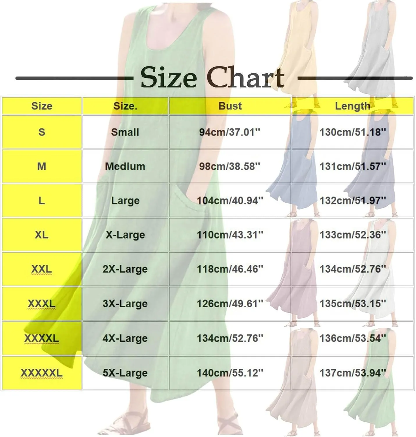Plus Size Cotton Linen A-Line Maxi Dress Women Summer Lightweight Scoop Neck Beach Dresses Casual High Waist Dress