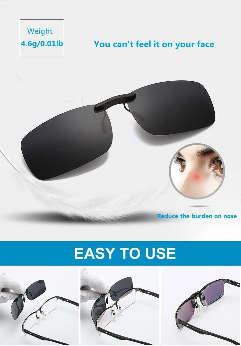 Polarized Clip Sunglasses for Prescription Eyeglasses-Clip on Sunglasses