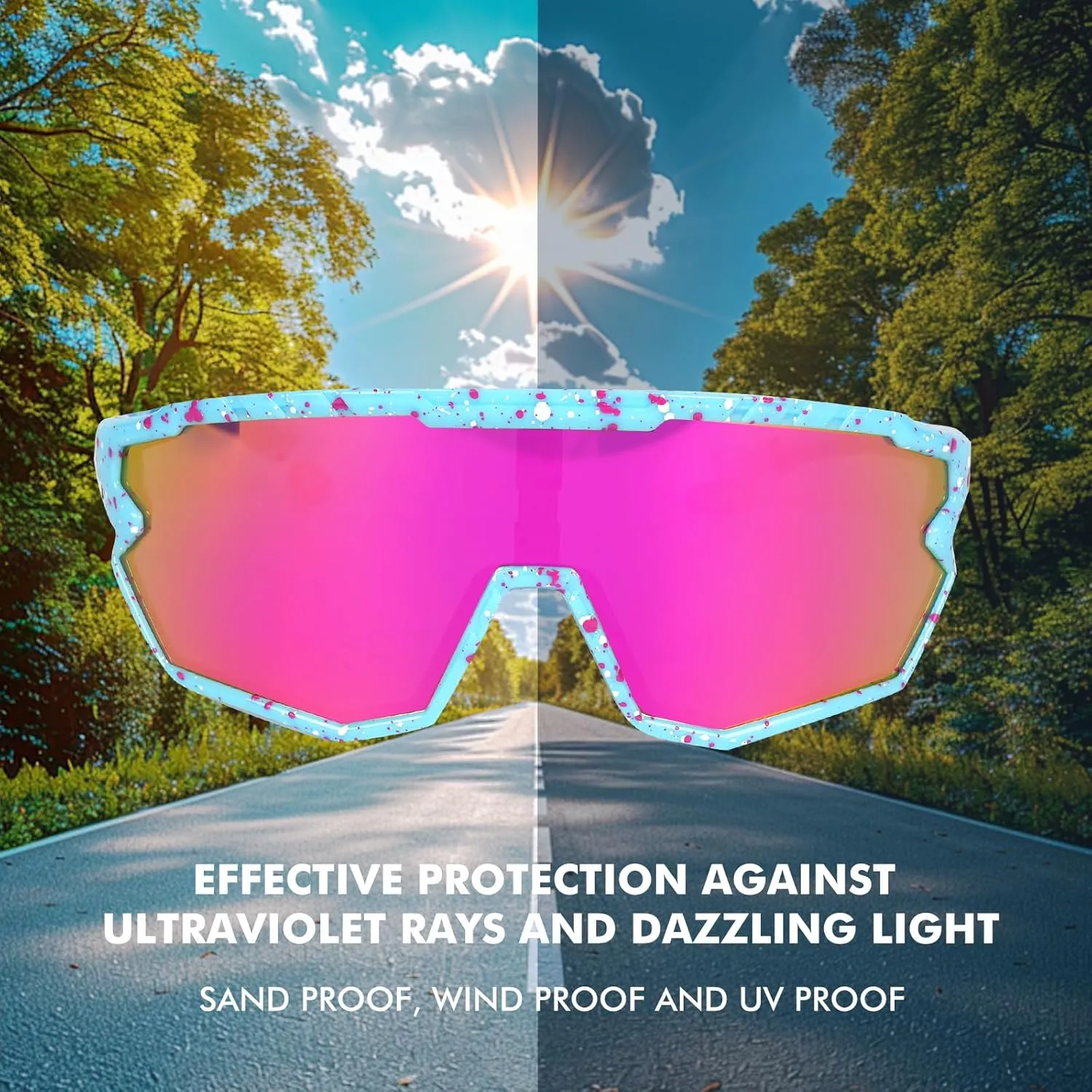 Polarized Glasses Kids Youth Baseball Sunglasses Adult Men Women Cycling Goggles with 3 lenses,Fishing,Ski Golf
