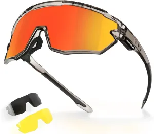 Polarized Glasses Kids Youth Baseball Sunglasses Adult Men Women Cycling Goggles with 3 lenses,Fishing,Ski Golf