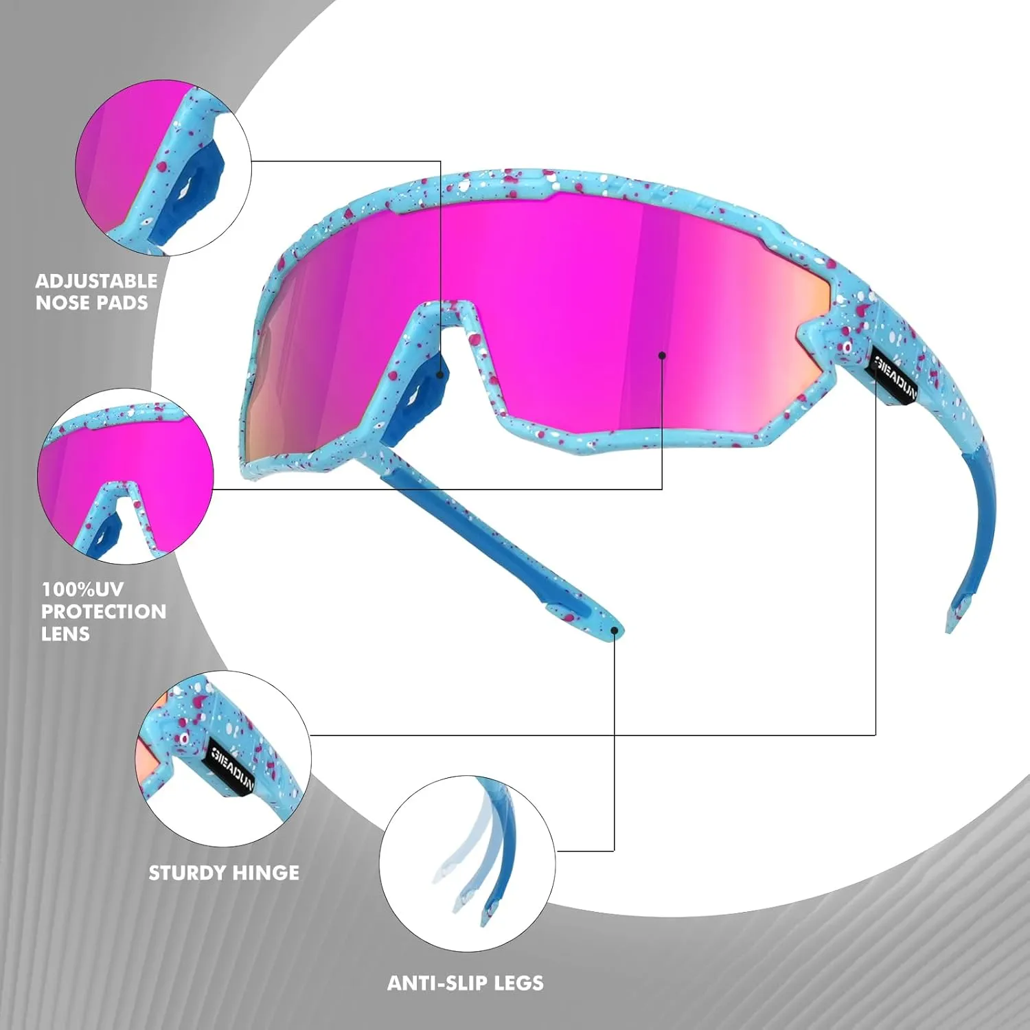 Polarized Glasses Kids Youth Baseball Sunglasses Adult Men Women Cycling Goggles with 3 lenses,Fishing,Ski Golf