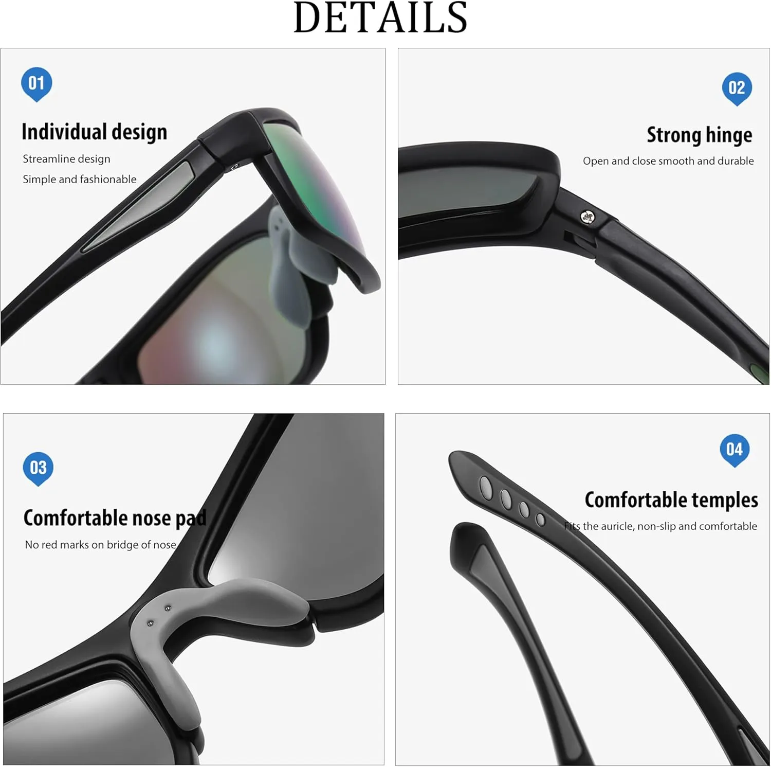 Polarized Night Driving Glasses Unisex NIght Cycling Glasses with Replacement Sunglasses Lens for Daytime