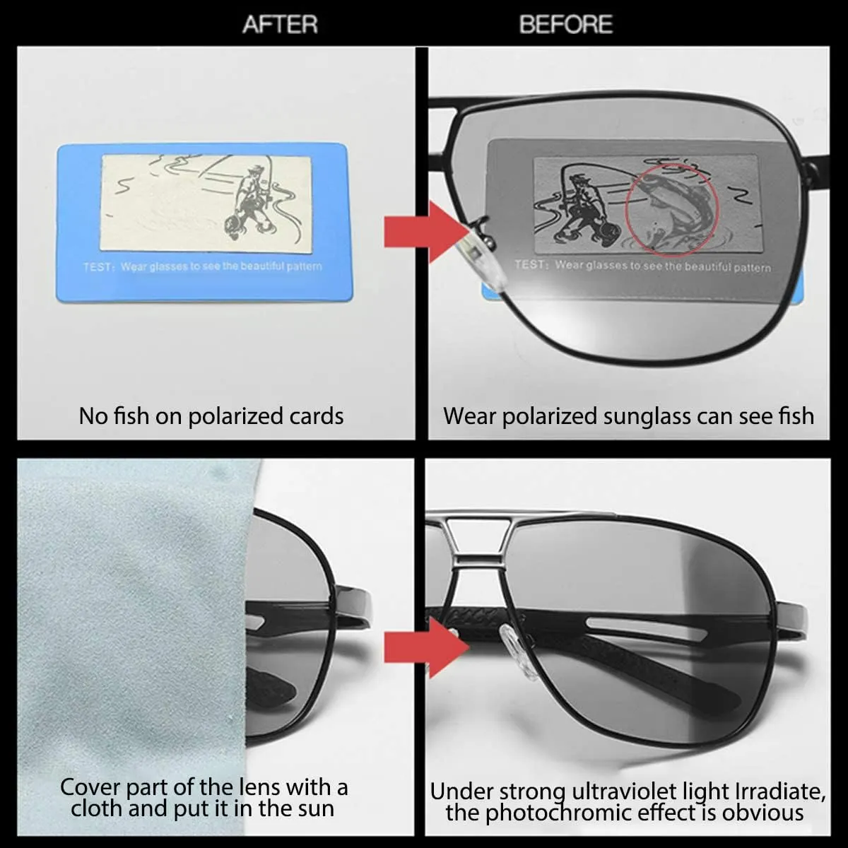 Polarized Photochromic Sunglasses For Men And Women Night Vision Glasses For Driving Cycling UV400 Transition Shades