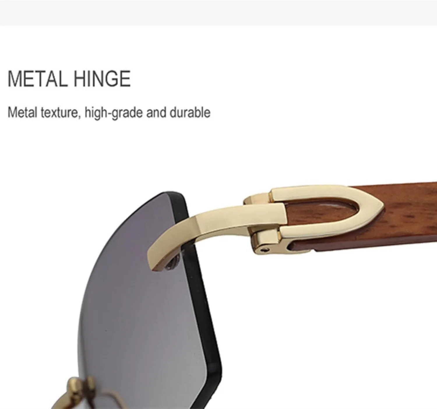 Punk Rimless Rectangle Sunglasses Men Fashion Vintage Glasses for Male Frameless Eyewear Uv400