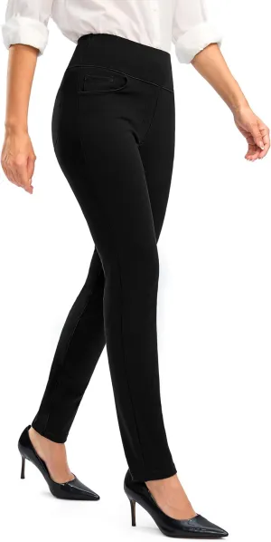 Rammus Womens High Waist Dress Pants with Pockets Business Casual Work Pants for Women Stretchy Skinny Slacks for Office