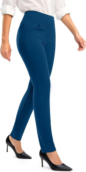 Rammus Womens High Waist Dress Pants with Pockets Business Casual Work Pants for Women Stretchy Skinny Slacks for Office