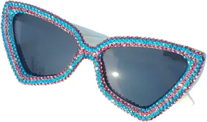Retro Disco Full Rhinestones Cat Eye Sunglasses Vintage Triangle Frame Fashion Personality Party Sunglasses Sun Eyewear