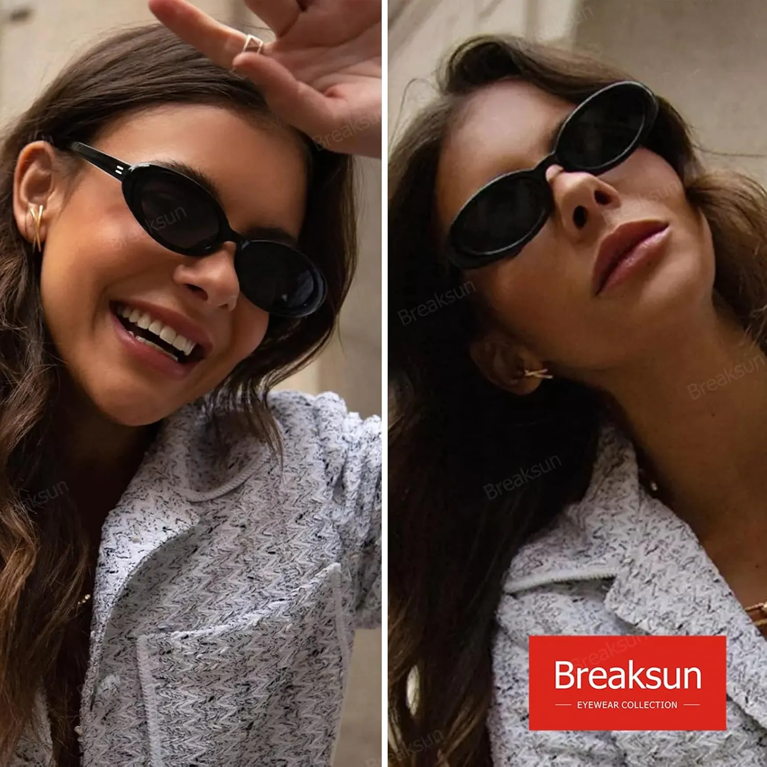 Retro Oval Sunglasses for Women Men Fashion Small Oval Sunglasses 90s Vintage Shades
