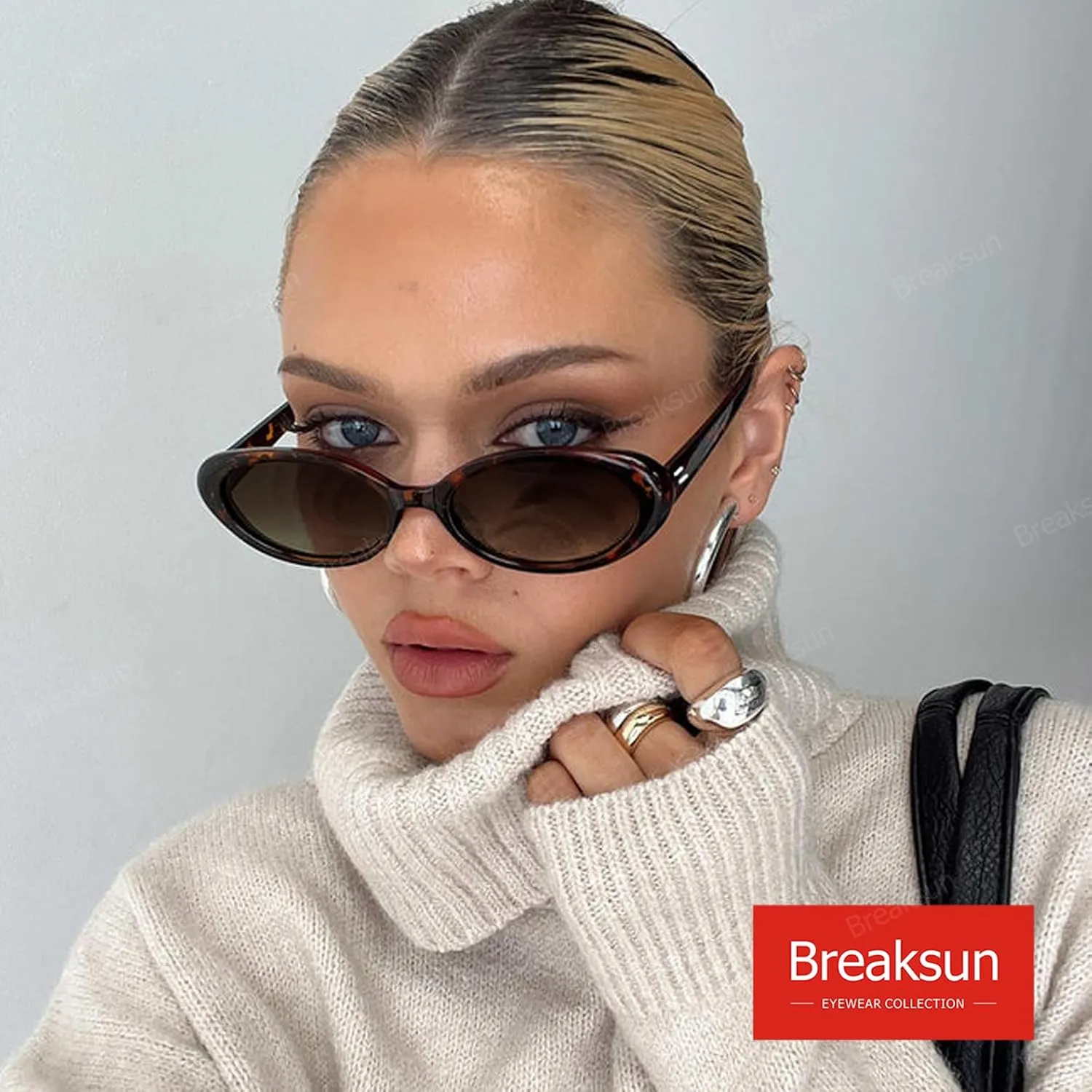 Retro Oval Sunglasses for Women Men Fashion Small Oval Sunglasses 90s Vintage Shades