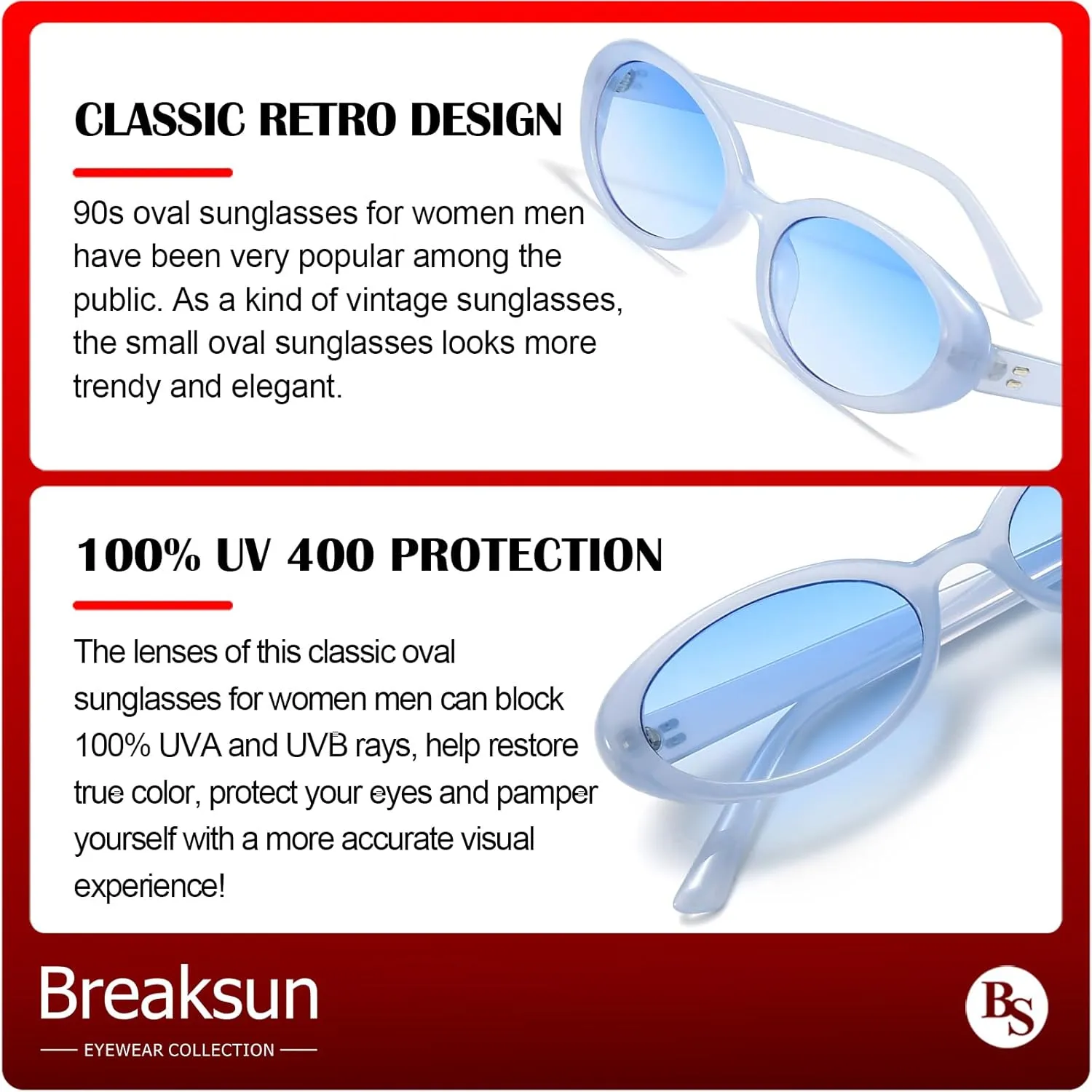 Retro Oval Sunglasses for Women Men Fashion Small Oval Sunglasses 90s Vintage Shades