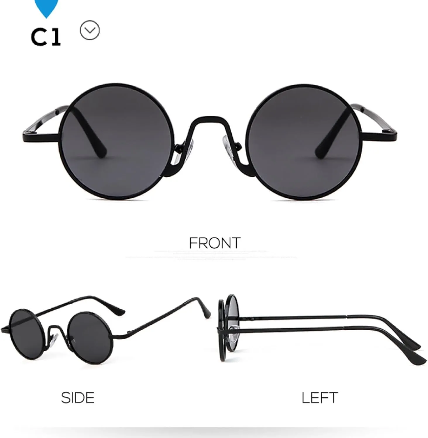 Retro Round Steampunk Sunglasses Men Women Goggles Lady Circle Sun Glasses