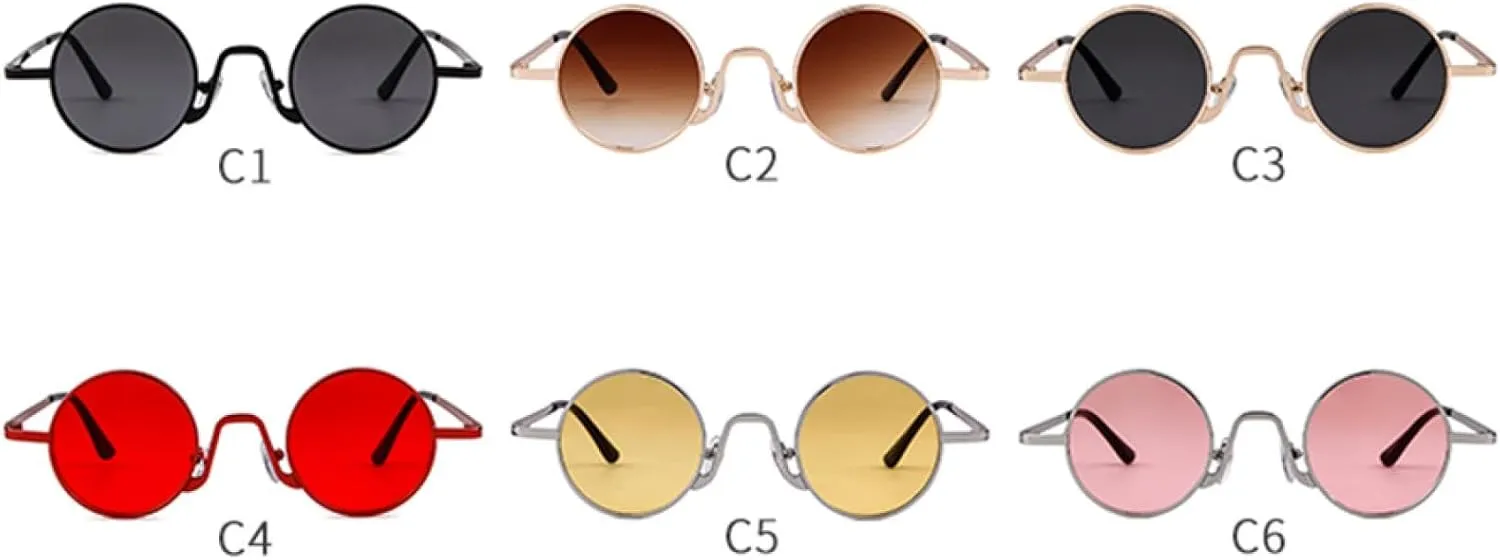 Retro Round Steampunk Sunglasses Men Women Goggles Lady Circle Sun Glasses
