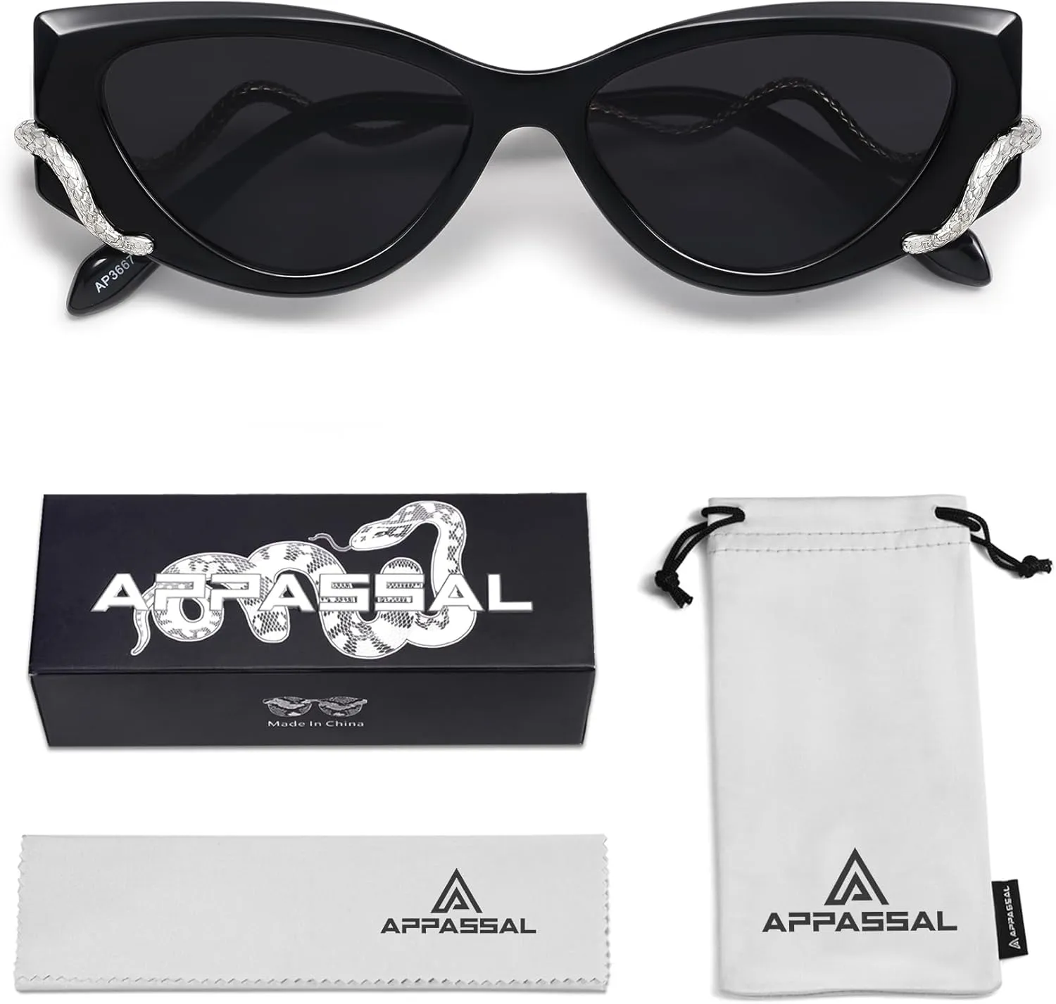Retro Y2K Snake Sunglasses for Women Chic Cat Eye 90s Sunnies Narrow Trendy Sun Glasses AP3667