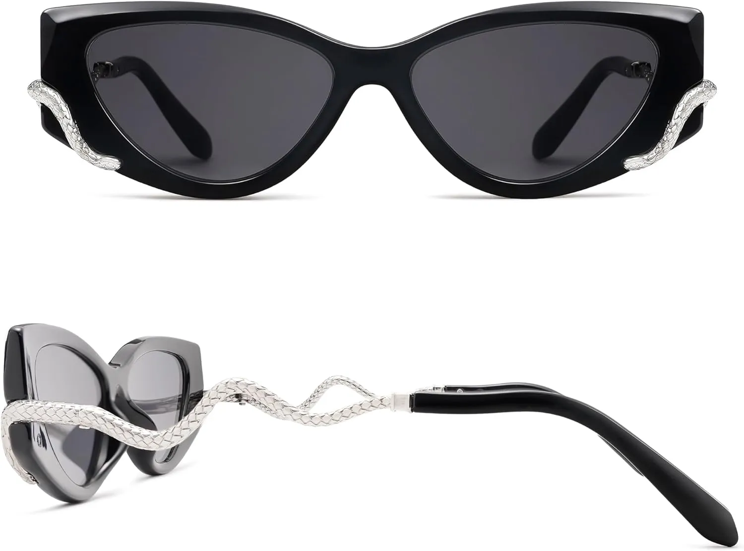 Retro Y2K Snake Sunglasses for Women Chic Cat Eye 90s Sunnies Narrow Trendy Sun Glasses AP3667