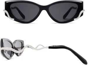 Retro Y2K Snake Sunglasses for Women Chic Cat Eye 90s Sunnies Narrow Trendy Sun Glasses AP3667