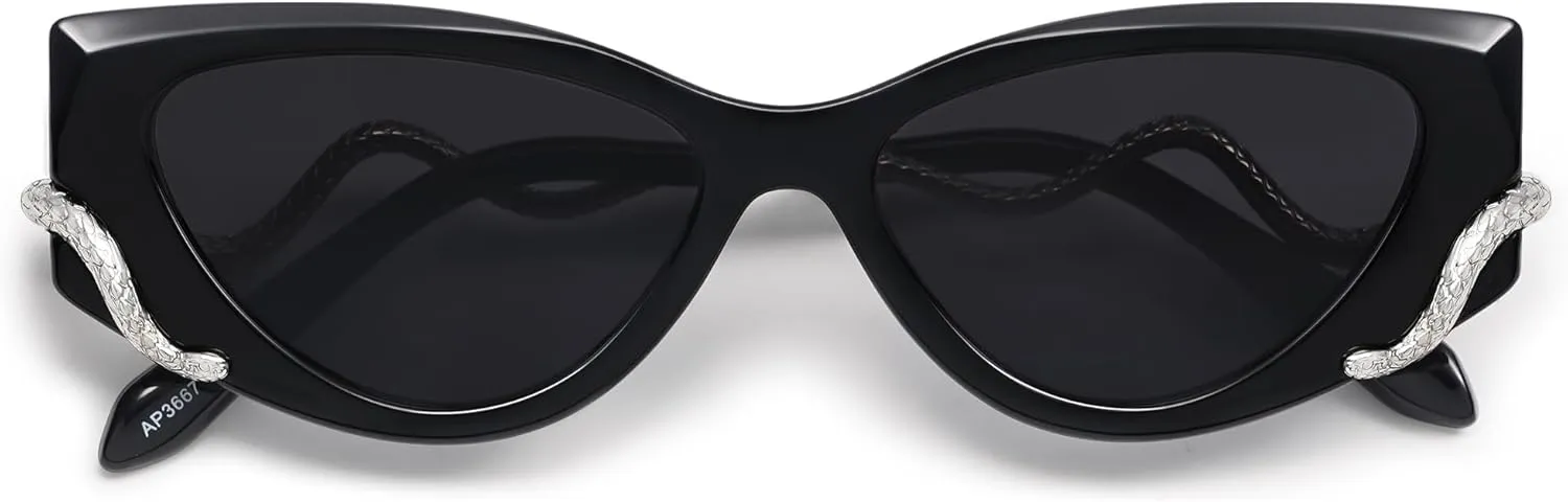Retro Y2K Snake Sunglasses for Women Chic Cat Eye 90s Sunnies Narrow Trendy Sun Glasses AP3667