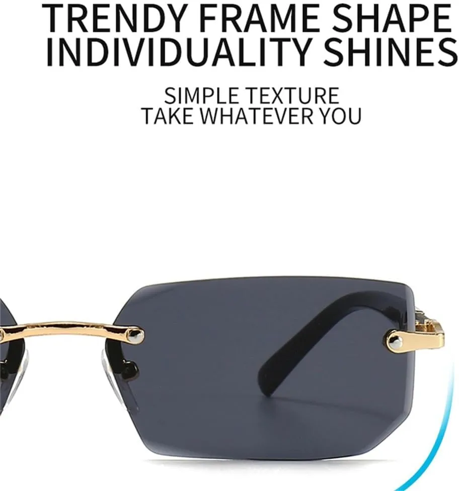 Rimless Sunglasses Women Men Shades Sun Glasses For Female Male Summer Traveling