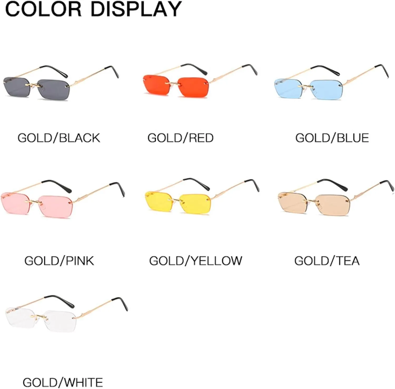 Rimless Sunglasses Women Uv400 Driving Sun Glasses Men Clear