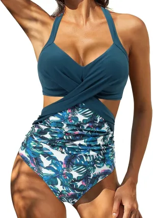 Rvidbe Womens Bikini Swimsuits Women 1 Piece Athletic Swimsuit Competition Bathing Suit Lap Swimming