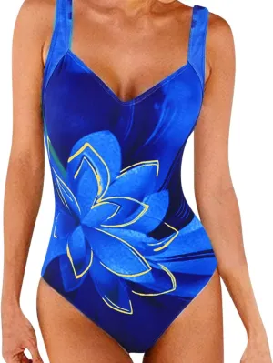 Rvidbe Women's Bikini Swimsuits Women's 1 Piece Swimsuit Sexy Black Cutout Scallop Trim Bathing Suit
