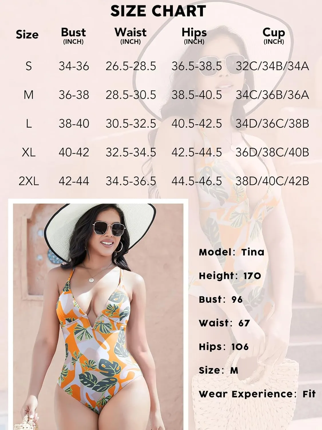 SHAPERIN Women Swimsuit One Piece Bathing Suits Tummy Control Sexy Deep V Neck Padded Push Up Swimwear Monokini