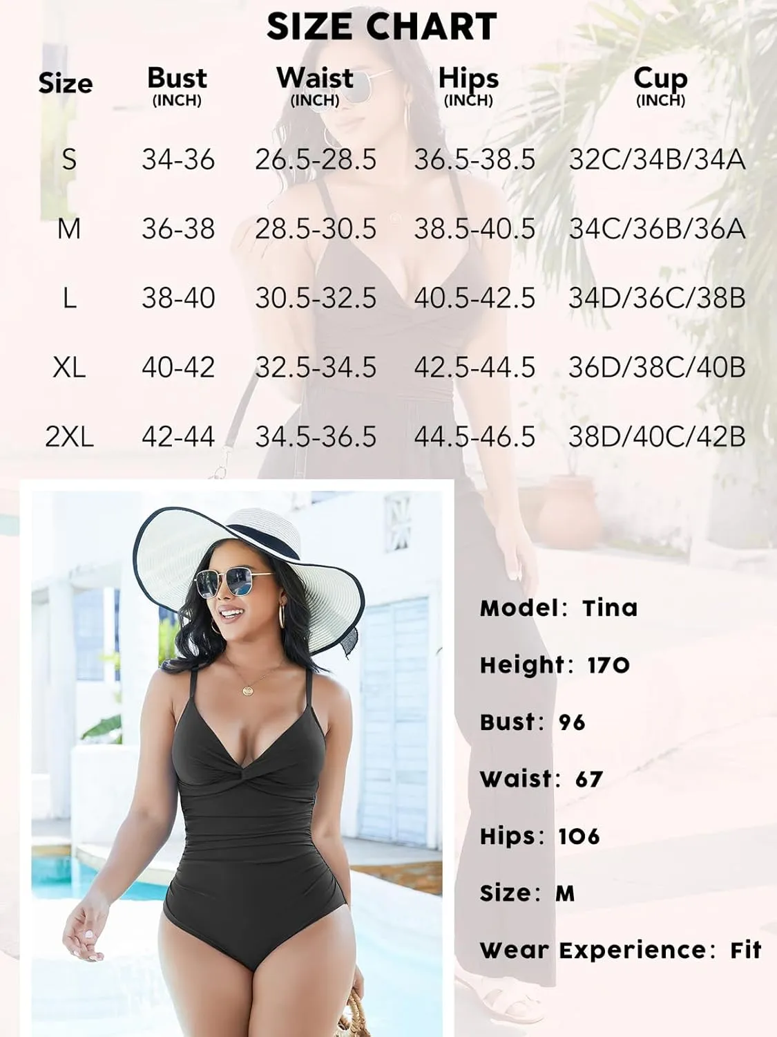 SHAPERIN Women's One Piece Swimsuits Tummy Control High Waisted Bathing Suits Padded Push Up Shapewear Swimwear Monokini