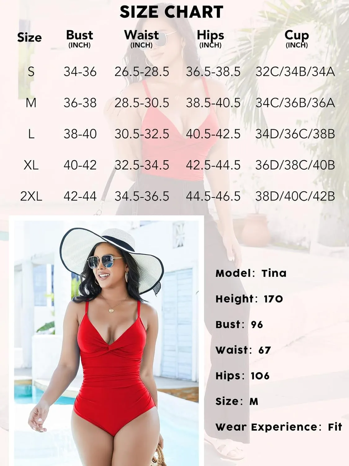 SHAPERIN Women's One Piece Swimsuits Tummy Control High Waisted Bathing Suits Padded Push Up Shapewear Swimwear Monokini