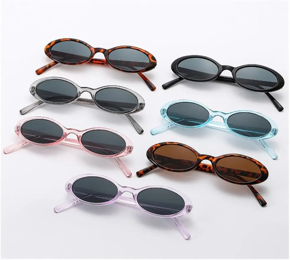 Small Oval Sunglasses Women Men Vintage Hip Hop Cat Eye Sun Glasses Female Punk Eyewear UV400