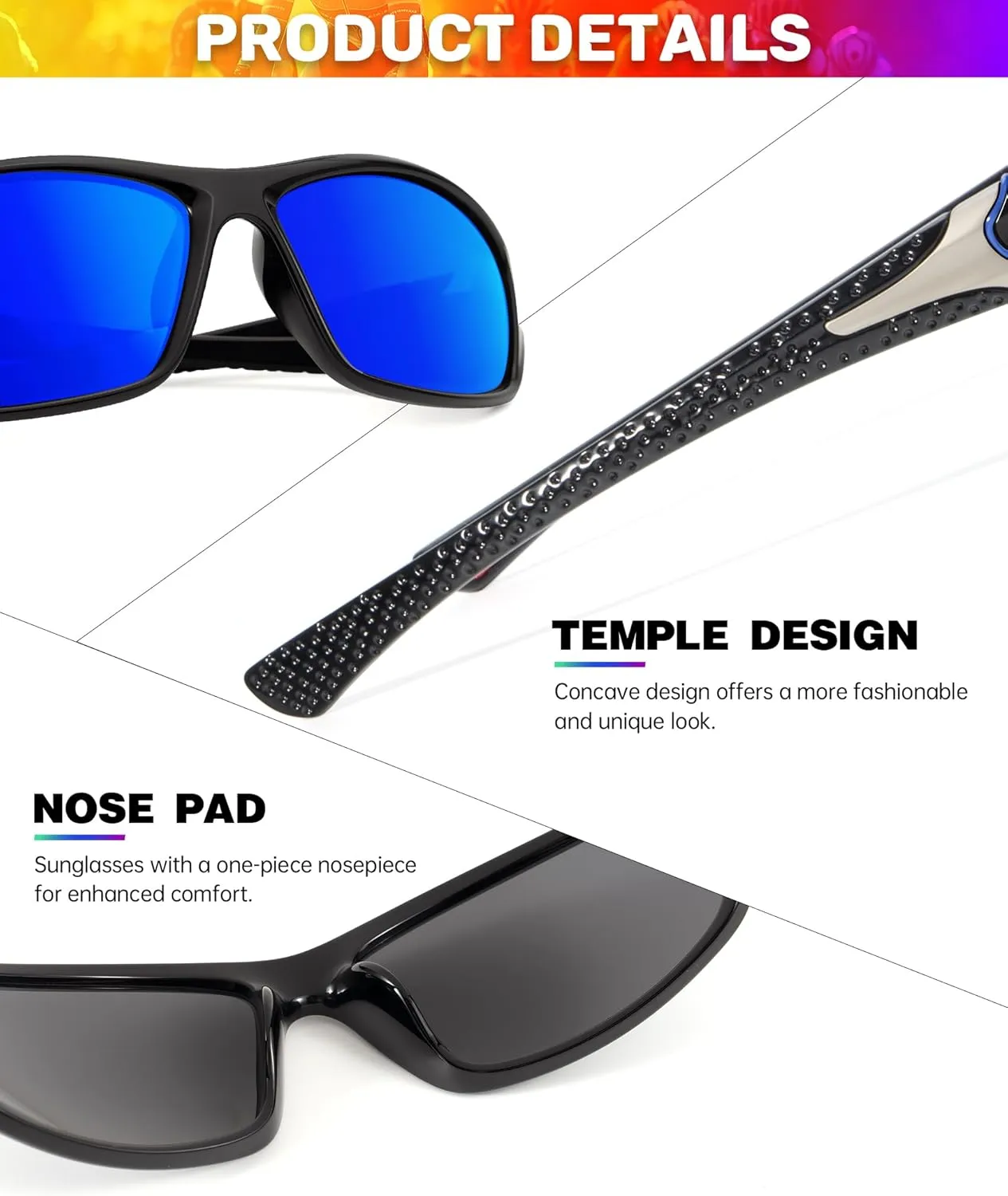 Sports Mens-Sunglasses Polarized Sunglasses-Men: Sunglasses for Men UV Protection for Running Cycling Fishing