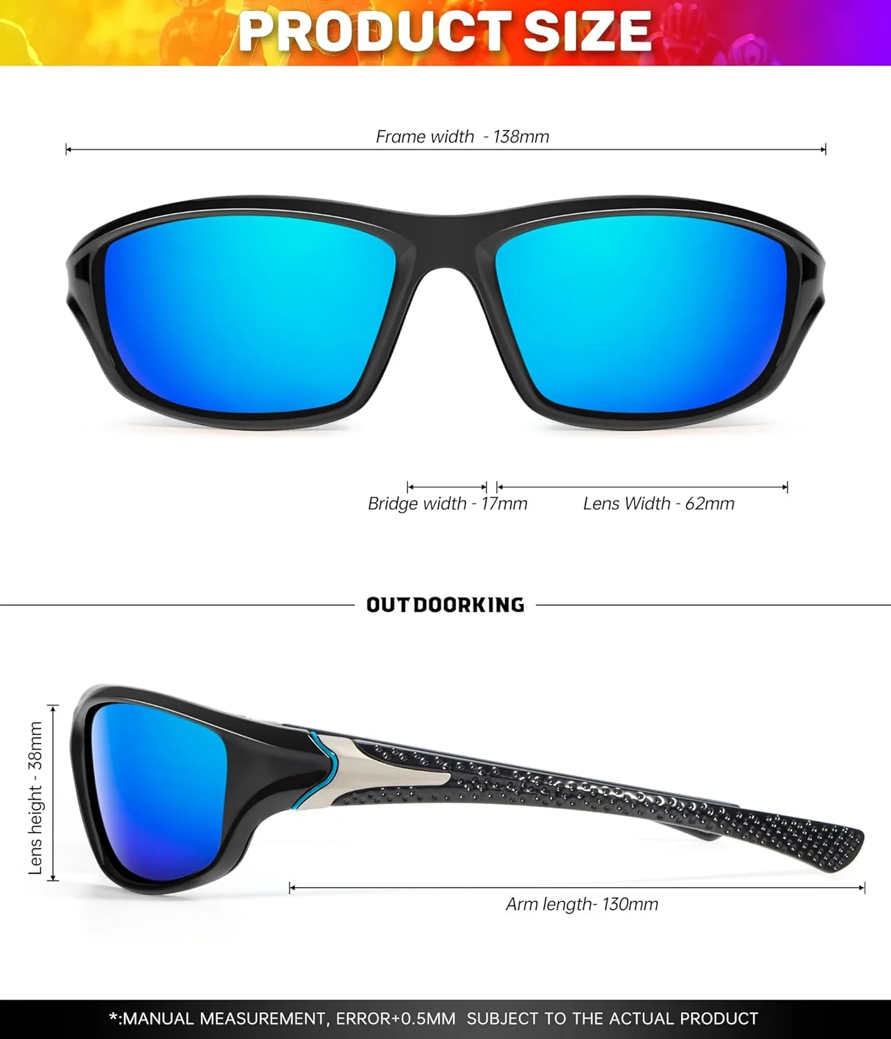 Sports Mens-Sunglasses Polarized Sunglasses-Men: Sunglasses for Men UV Protection for Running Cycling Fishing