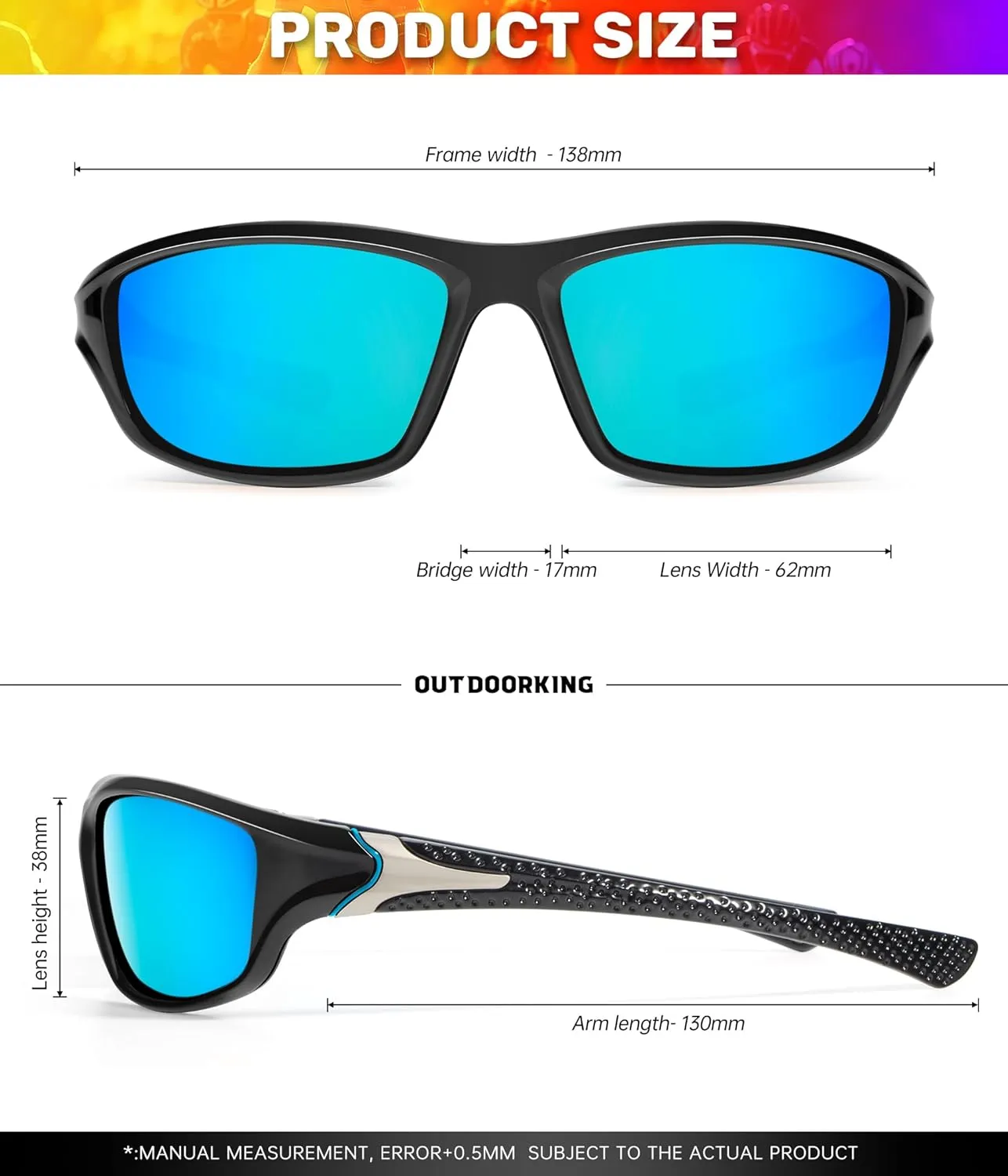 Sports Mens-Sunglasses Polarized Sunglasses-Men: Sunglasses for Men UV Protection for Running Cycling Fishing