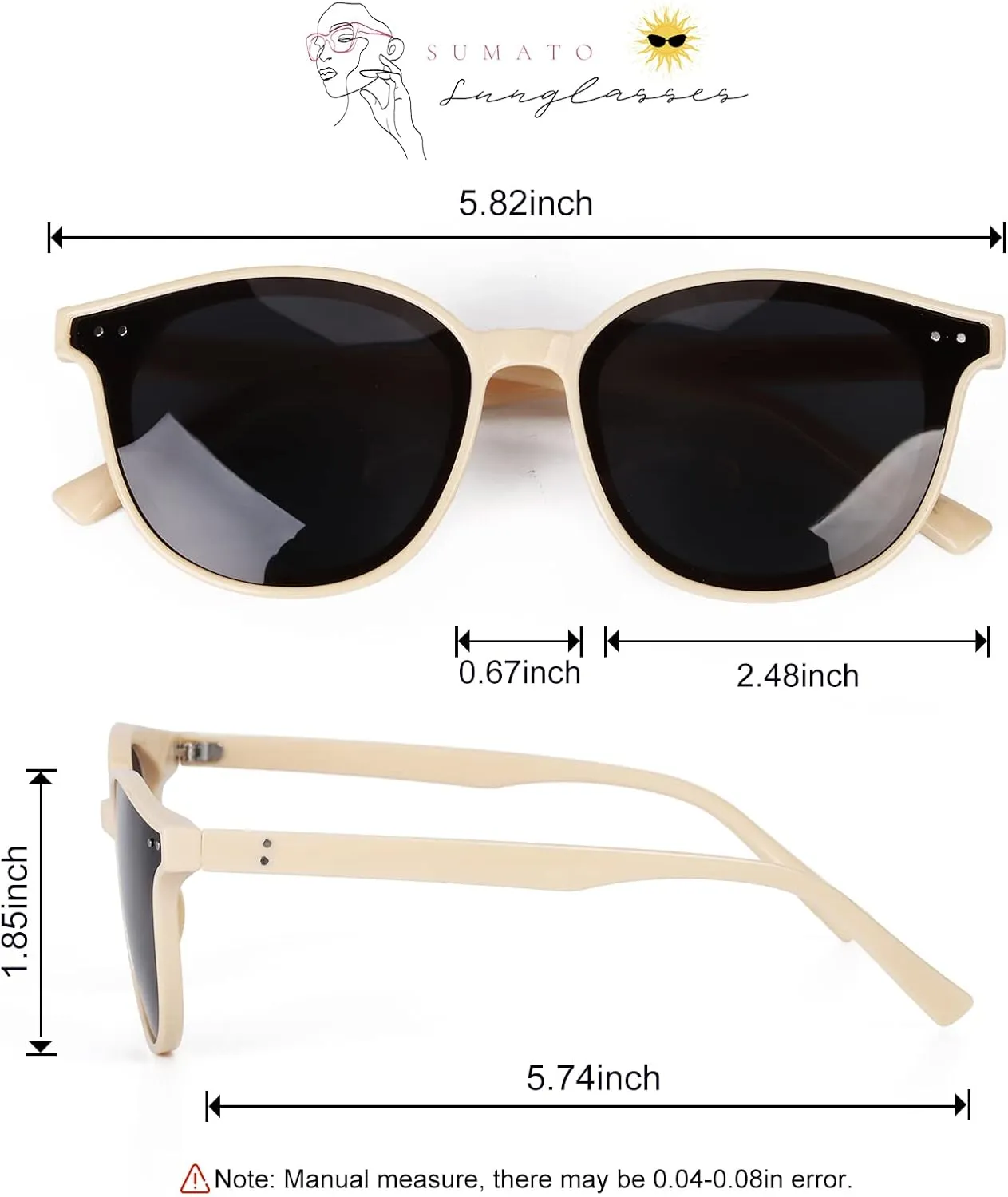 Sumato Sunglasses Womens, Cat Eye Pink Sunglasses for Women with Mirrored Trendy Lens UV400 Blocking