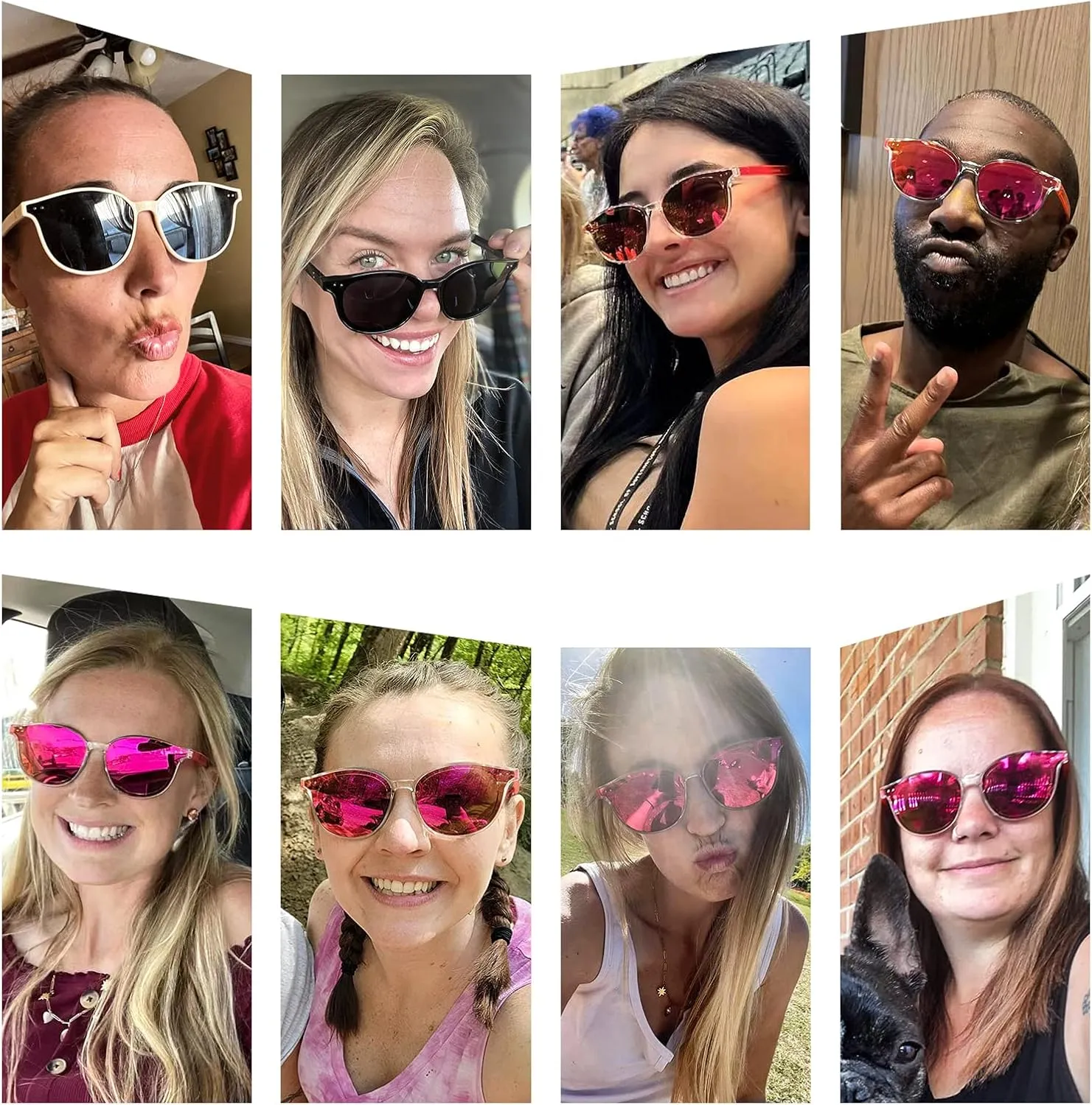 Sumato Sunglasses Womens, Cat Eye Pink Sunglasses for Women with Mirrored Trendy Lens UV400 Blocking