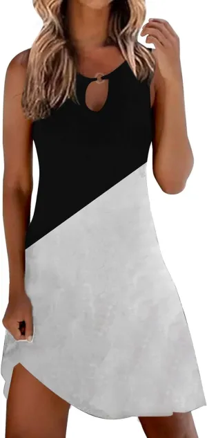 Sundresdes for Women 2025 Sun Dresses for Women 2025 Vacation Beach Casual Summer Sundresses Sleeveless Tank Short