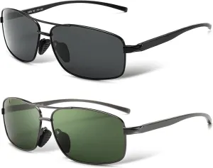 SUNGAIT Ultra Lightweight Rectangular Polarized Sunglasses UV400 Protection