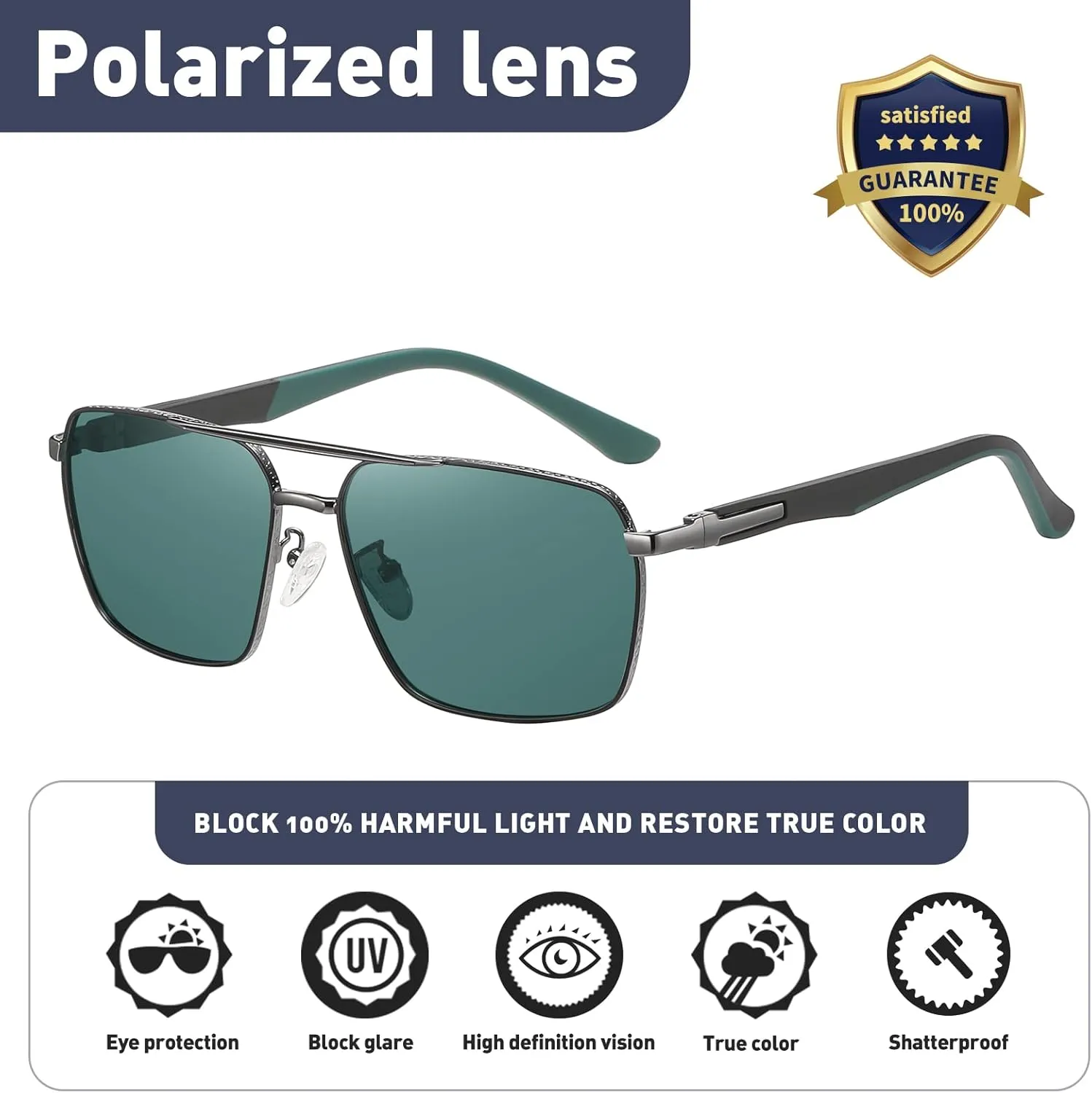 Sunglasses for Men Women Trendy Polarized Sunglasses UV400 Fashion SunGlasses Aviator Sunglasses for Driving Fishing