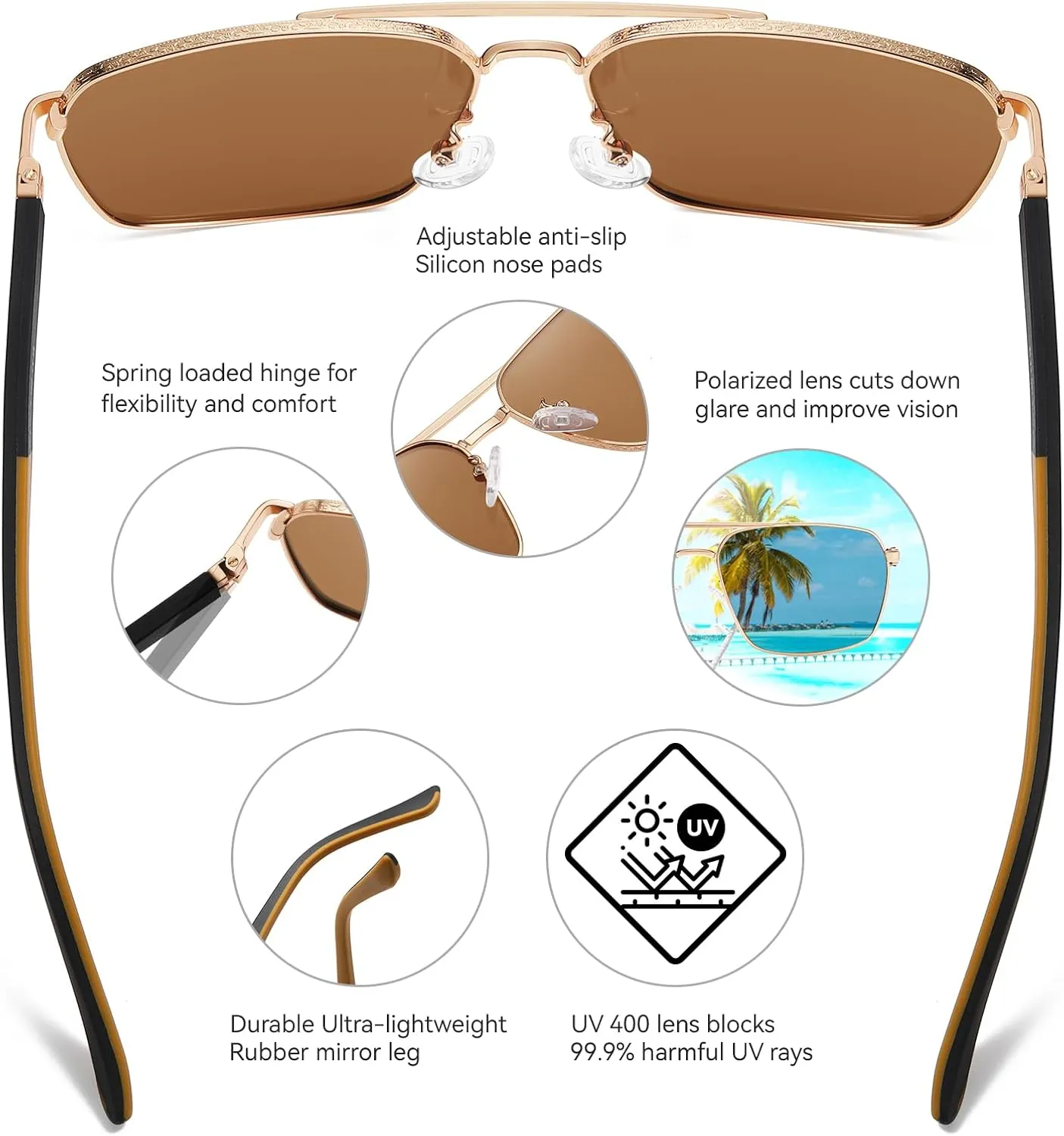 Sunglasses for Men Women Trendy Polarized Sunglasses UV400 Fashion SunGlasses Aviator Sunglasses for Driving Fishing