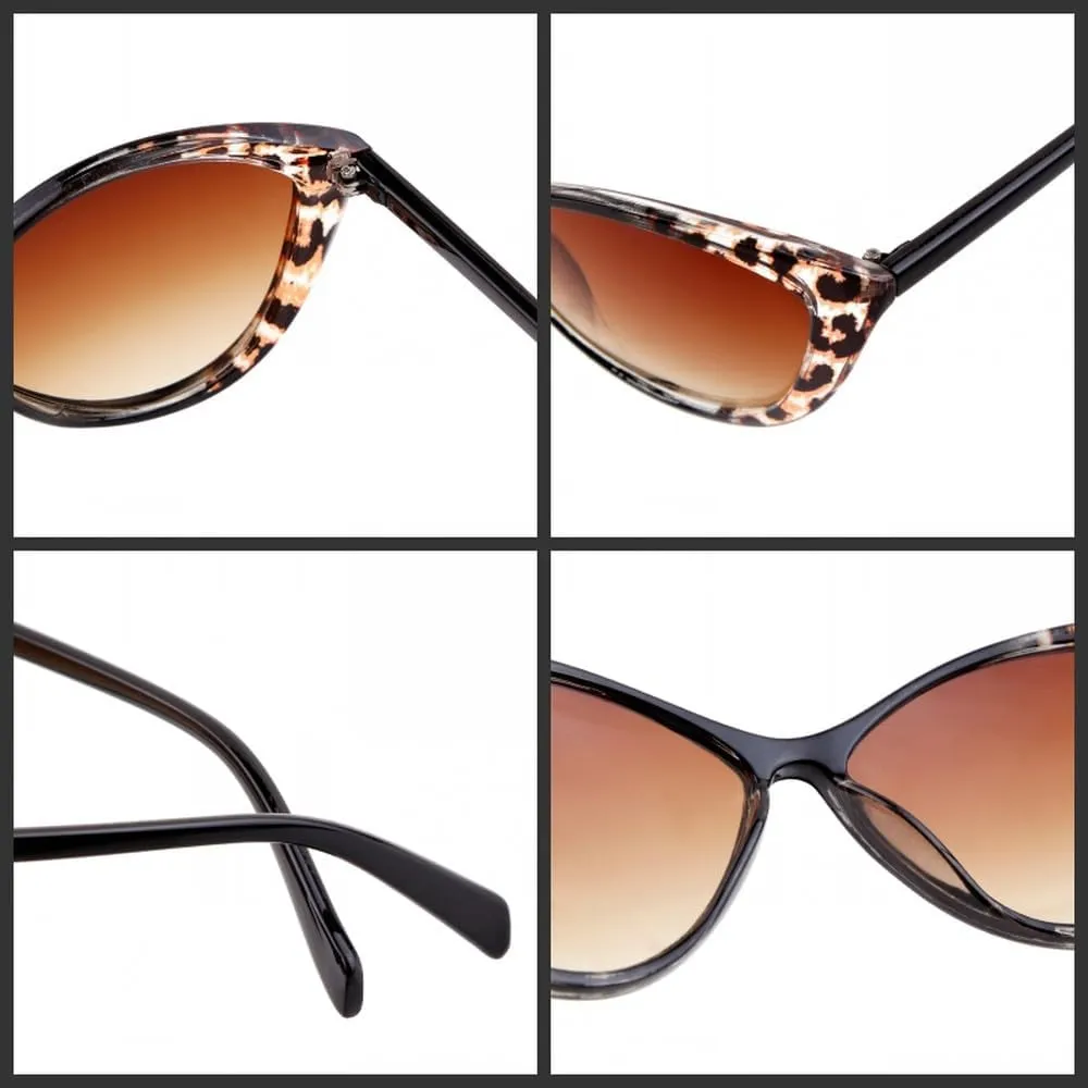 Trendy Cat Eye Sunglasses Vintage Retro LeopardFrame Shades Sun Glasses Women Eyewear